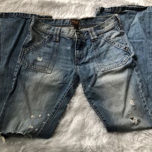 Hollister Destructed Flare Leg Jeans